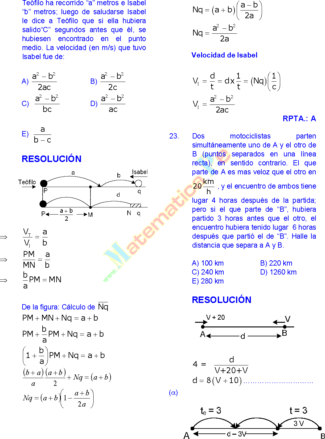 Problemas de fisica tiempo de encuentro